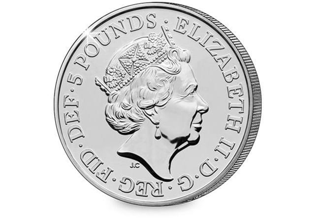 Change-Checker-UK-2018-Queens-Beasts-Dragon-of-Wales-BU-Five-Pound-Coin-Obverse