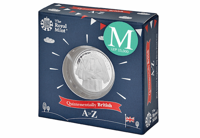 UK 'M' Silver Proof 10p in Box