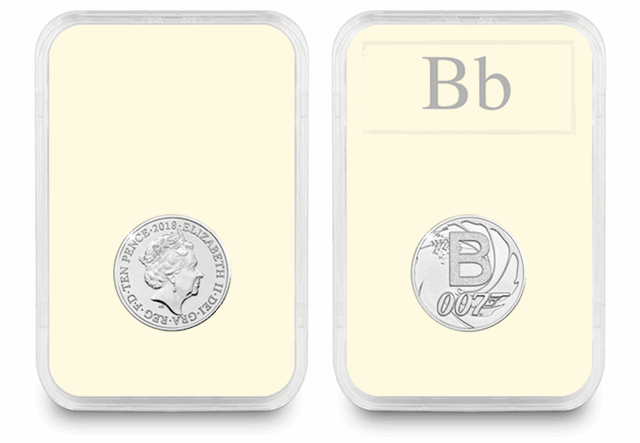 UK 'B' Uncirculated 10p in Encapsulated Slab Obverse and Reverse