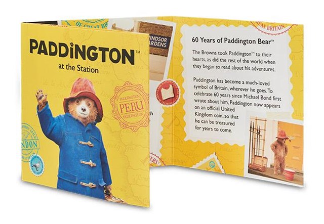 Uk 2018 Paddington Bear Station Silver Proof 50P Coin Booklet