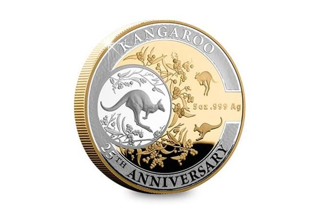 Dn Australia 2018 Kangaroo 25Th Anniversary 5Oz Silver Proof Coin Product Rev