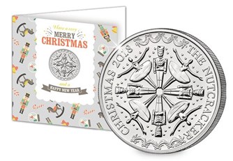 2018 Nutcracker £5 coin in Christmas card