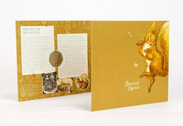 Uk 2016 Beatrix Potter Cuni Bu 50P Coins In Royal Mint Packs Squirrel Nu 1