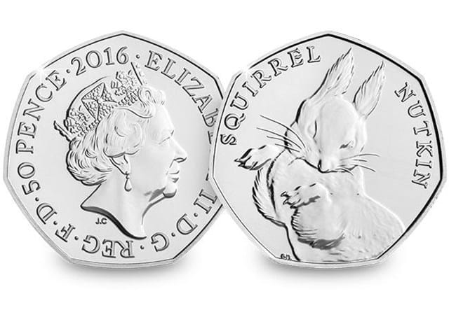 Uk 2016 Beatrix Potter Cuni Bu 50P Coins In Royal Mint Packs Squirrel Nu 2