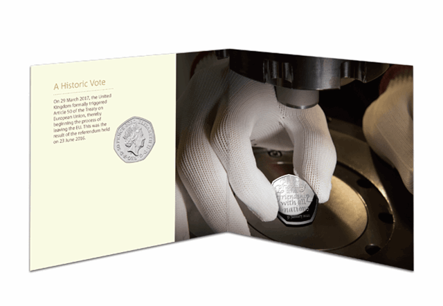 UK 2020 Withdrawal from the EU 50p BU Pack inside pack