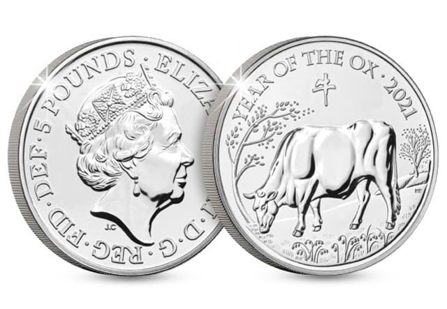 2021 UK Lunar Year of the Ox BU £5 both sides