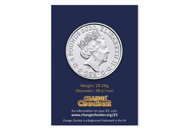 The Infamous Prison Five Pounds obverse in Change Checker packaging