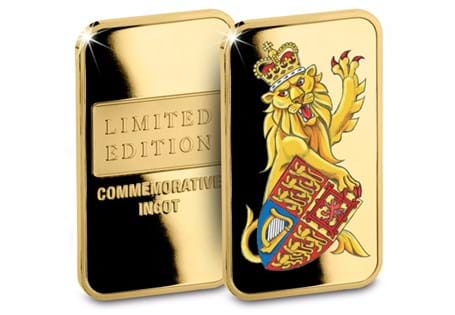 The Lion of England has been commemorated on this Gold-Plated Commemorative Ingot and is the first in the series of Heraldic Beasts. EL: 9,999.