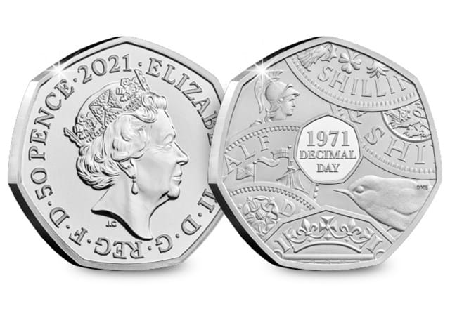 2021 UK Decimal Day CERTIFIED BU 50p both sides