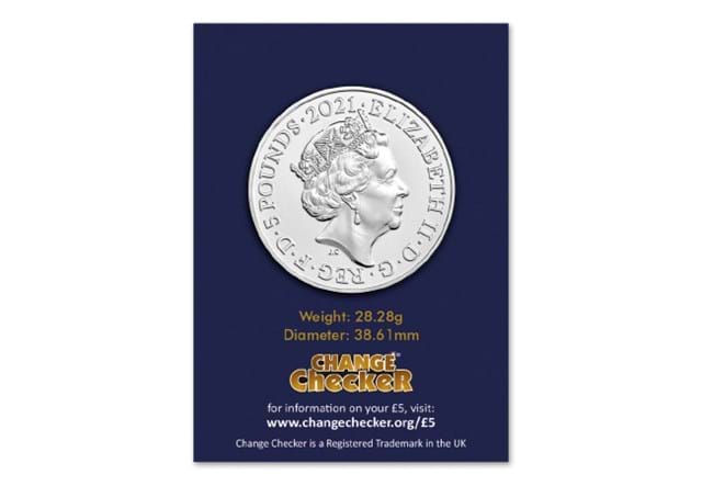 2021 UK Tales of Peter Rabbit CERTIFIED BU £5 obverse in Change Checker packaging