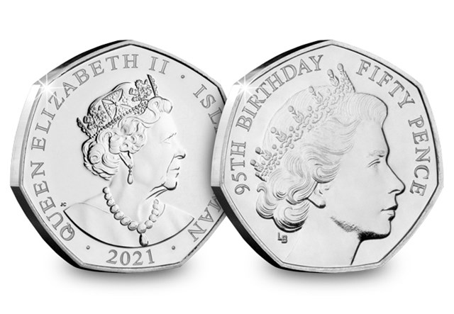 QEII 95th Birthday BU 50p Set 1950 Obverse and Reverse
