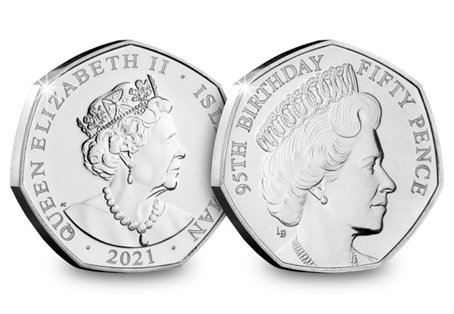 QEII 95th Birthday BU 50p Set 1970 Obverse and Reverse