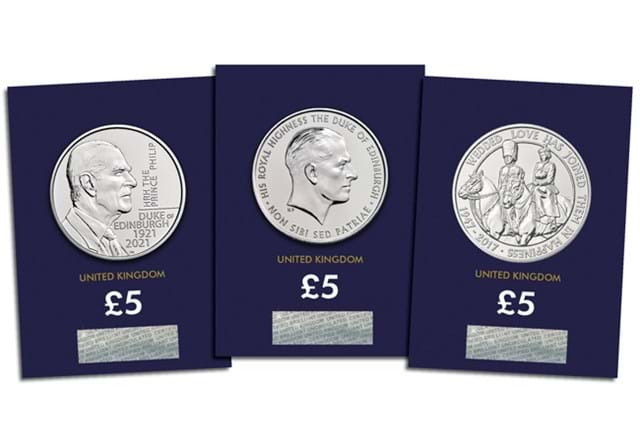 Prince Philip BU £5 Set All Coins Reverse in Change Checker Pack