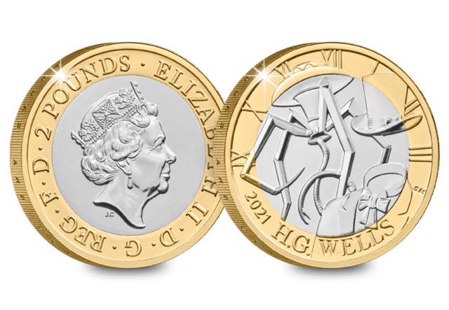UK 2021 H.G. Wells £2 BU Pack both sides