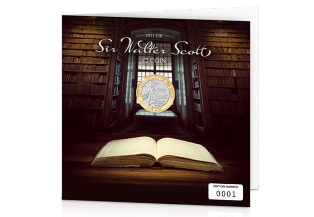 2021 UK Sir Walter Scott BU £2 Display Card front