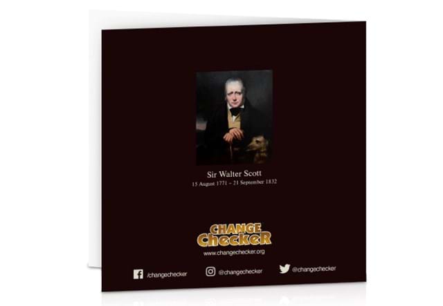 2021 UK Sir Walter Scott BU £2 Display Card back of card