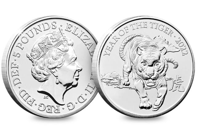 Lunar Year of the Tiger CERTIFIED BU £5 Obverse and Reverse