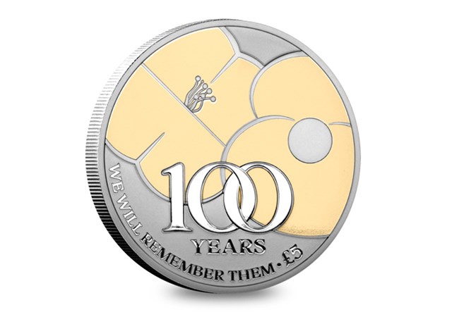 The 2021 Remembrance Poppy Silver Proof £5 Reverse
