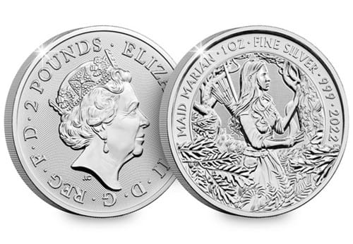 Maid Marian 1oz Silver Coin Obverse and Reverse