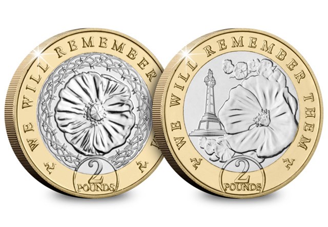 2021 Isle of Man Poppy BU £2 Pair Reverses