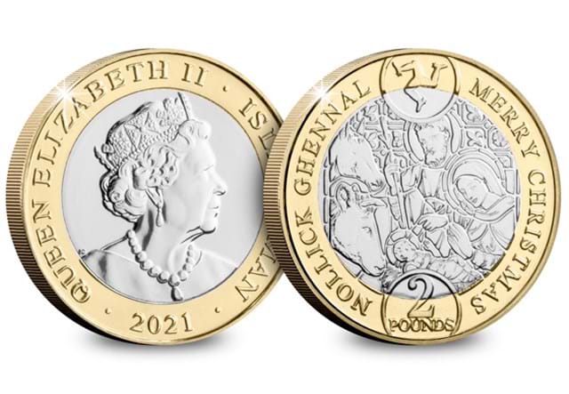 2021 Isle of Man Christmas Nativity £2 Obverse and Reverse