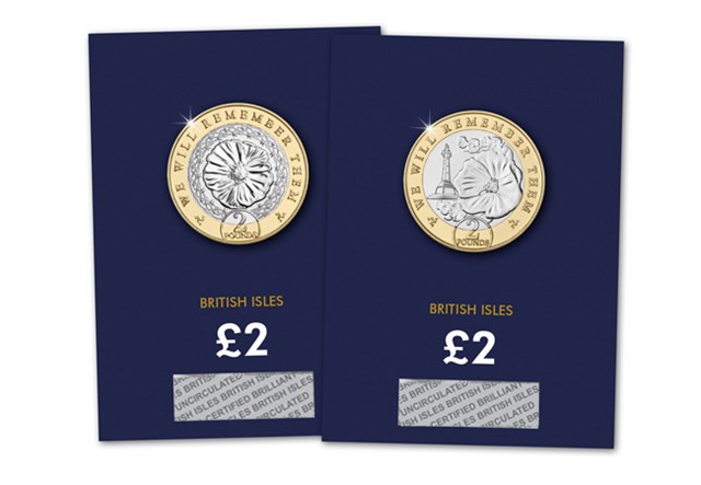 2021 Isle of Man Poppy BU £2 Pair Reverses in Change Checker Pack