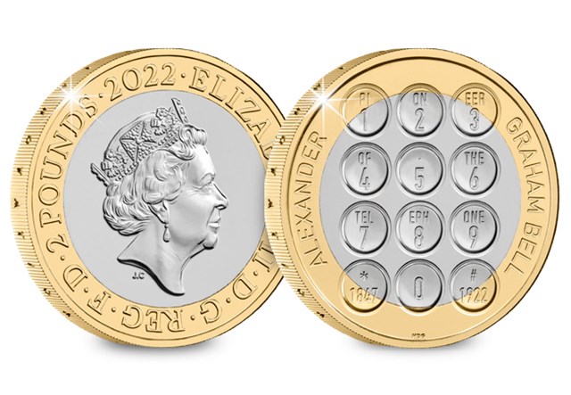 Alexander Graham Bell £2 Obverse and Reverse