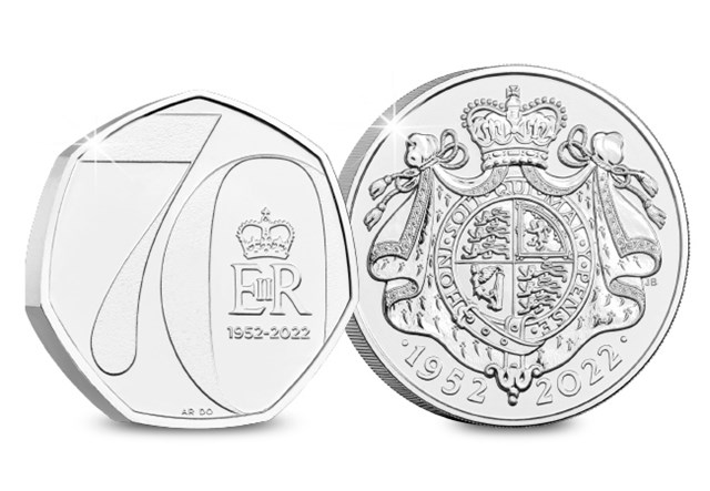2022 Platinum Jubilee BU 50p and £5 Reverses