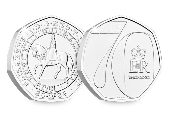 2022 Platinum Jubilee BU 50p Obverse and Reverse