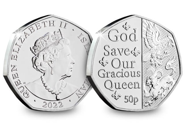 God Save Our Gracious Queen 50p Obverse and Reverse