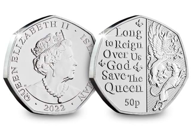 Long to Reign Over Us God Save The Queen 50p Obverse and Reverse