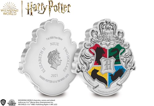 The Hogwarts Crest 1oz Silver Coin Obverse and Reverse