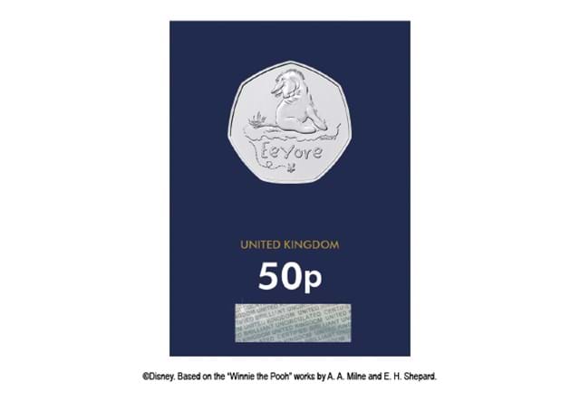 2022 UK Eeyore CERTIFIED BU 50p Reverse in Change Checker Card