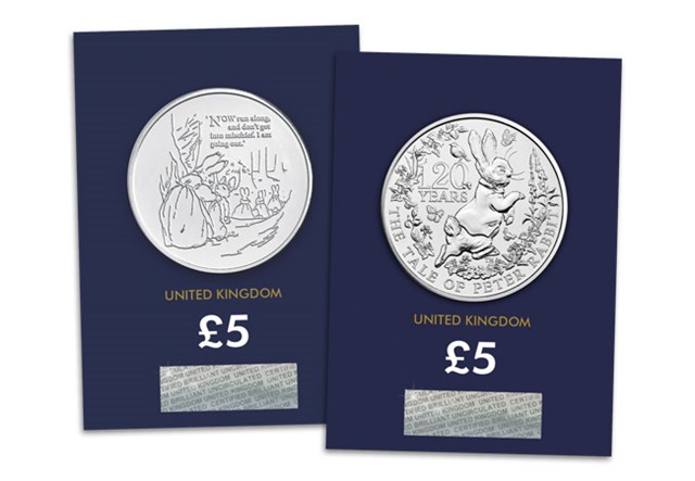 2021 & 2022 Peter Rabbit BU £5 Pair Reverses in Change Checker Card
