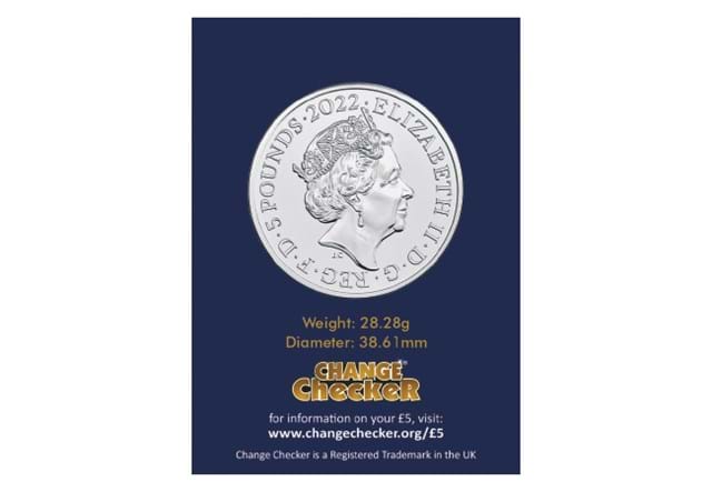 2022 UK Prince William £5 Coin obverse in CC packaging