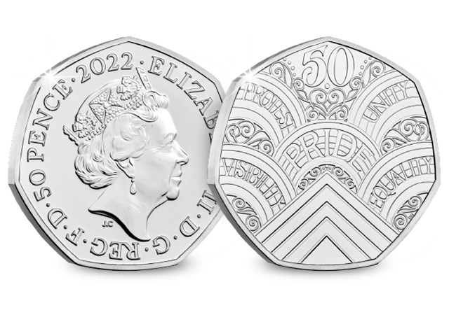 2022 UK Pride BU 50P Obverse Reverse