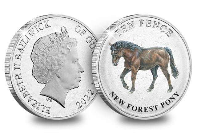 JG 2022 Guernsey Mammals P.2 BU COLOUR 10P New Forest Pony OBV REV