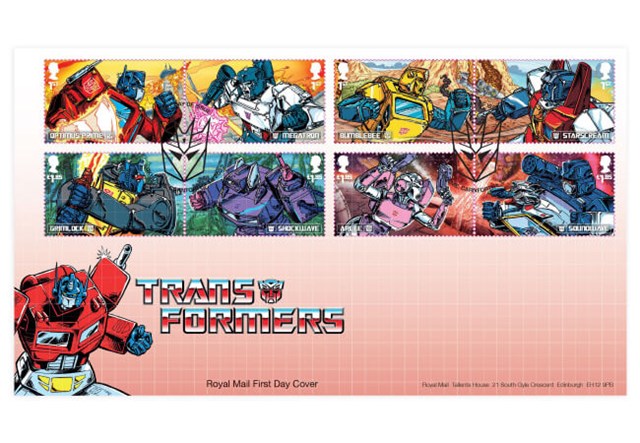 Transformers Royal Mail Stamps Cover Front