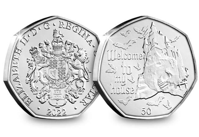 Dracula BU Non Colour 50P Set Castle Obverse Reverse