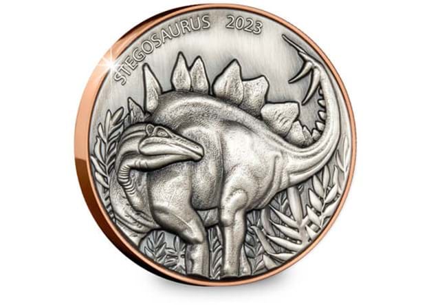 Stegosaurus Bi Metallic Coin Reverse