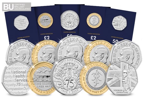 The 2023 Commemorative Coin Pack includes the coins of 2023. The set includes 5 issues. All coins are encapsulated in Change Checker packaging.