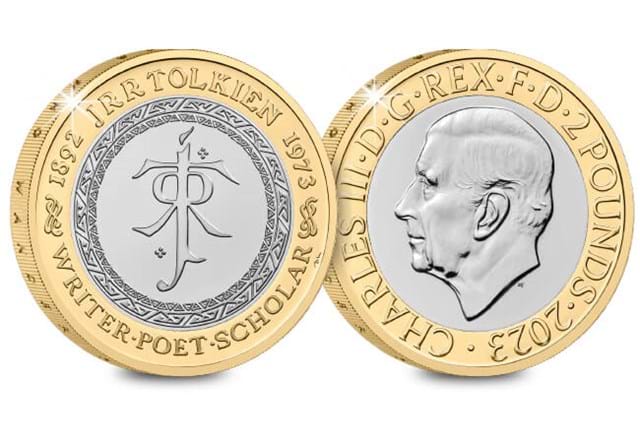 2023 UK Commemorative Coin Set J. R. R. Tolkien Obverse Reverse
