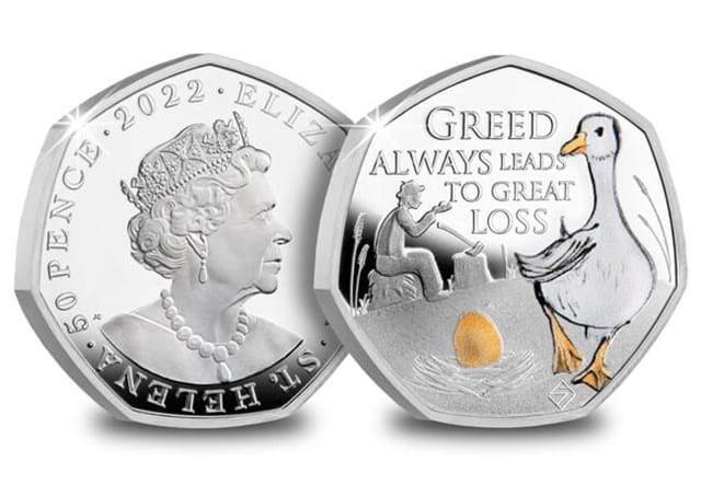 EIC Aesop's Fables Bundle Goose And The Golden Egg Obverse Reverse