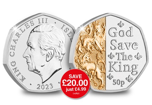 God Save The King 50p Saving Flash