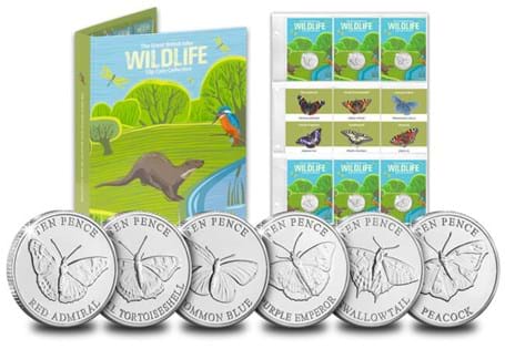 This stunning set celebrates some of the British Isles' most loved Butterflies, the Red Admiral, Purple Emperor, Small Tortoiseshell, Common Blue, Swallowtail and the Peacock. 