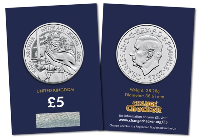 AT Change Checker King Arthur 5 Pound Coin Images 3