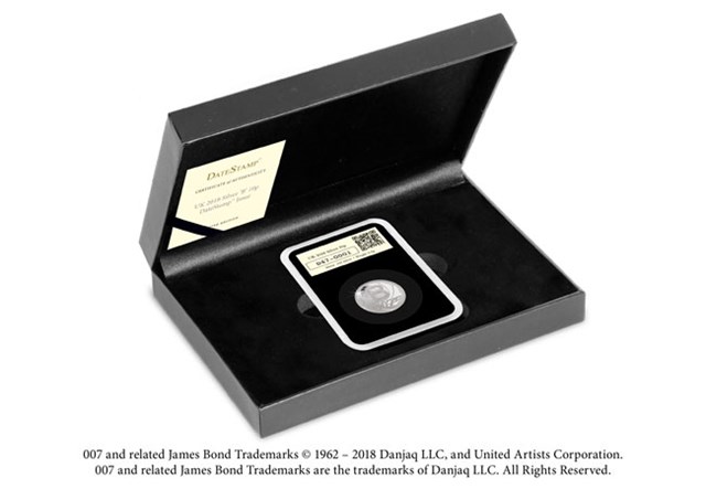 James Bond Silver 10P Datestamp In Box
