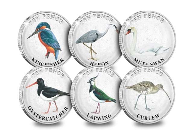 Wetland Birds 10Ps All Reverses