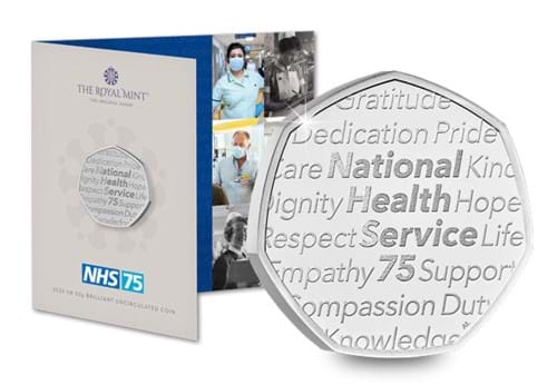 75 Years Of The NHS 50P BU Reverse With Pack