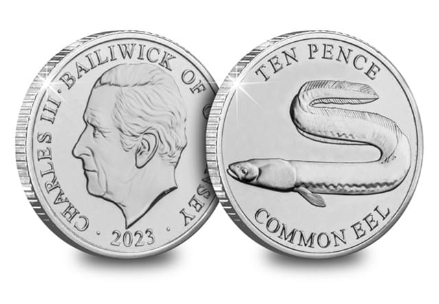 Fish 10Ps BU (Non Coloured) Common Eel Obv Rev